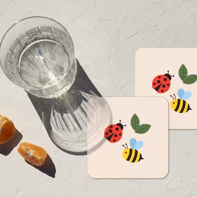 Onderzetter - Insect - Blad - Natuur - Speels - Illustratie — 2