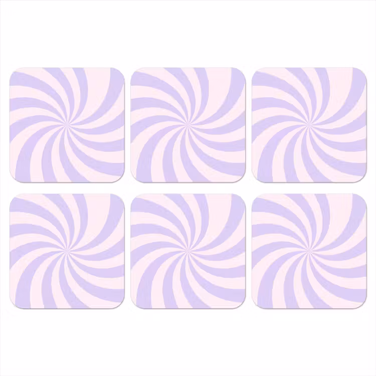 Onderzetter - Patroon - Spiraal - Abstract - Modern - Paars-Roze — 1