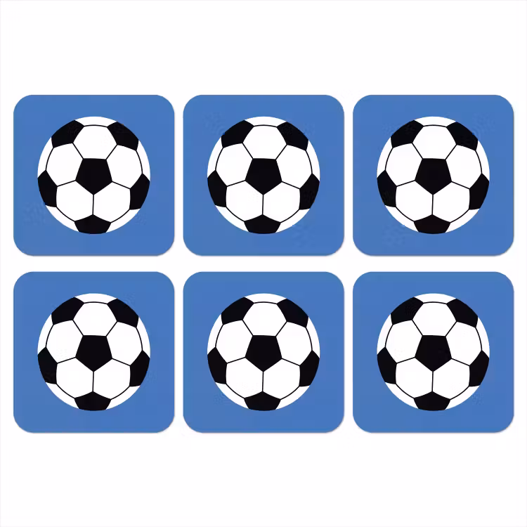 Onderzetter - Voetbal - Zwart-wit - Sport - Illustratie - Blauw — 1