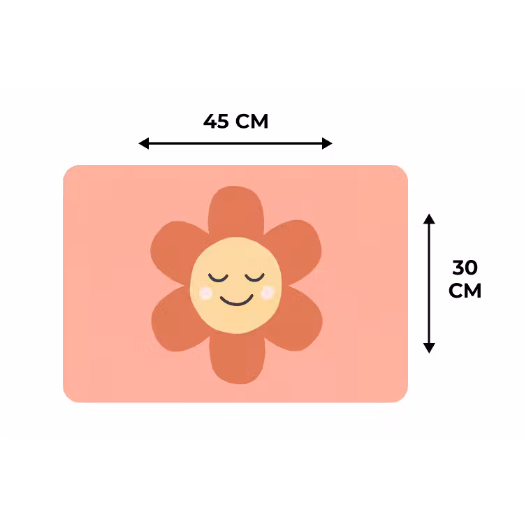 Placemat - 6 stuks - Bloemen - Tekenfilm - Kind - Roze — 3