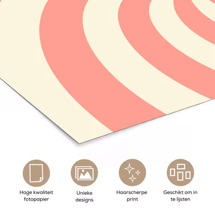 Poster - Spiraal - Patroon - Abstract - Roze - Beige — 5
