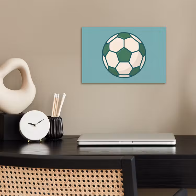 Poster - Voetbal - Geometrisch - Sport - Illustratie - Blauwgroen — 2