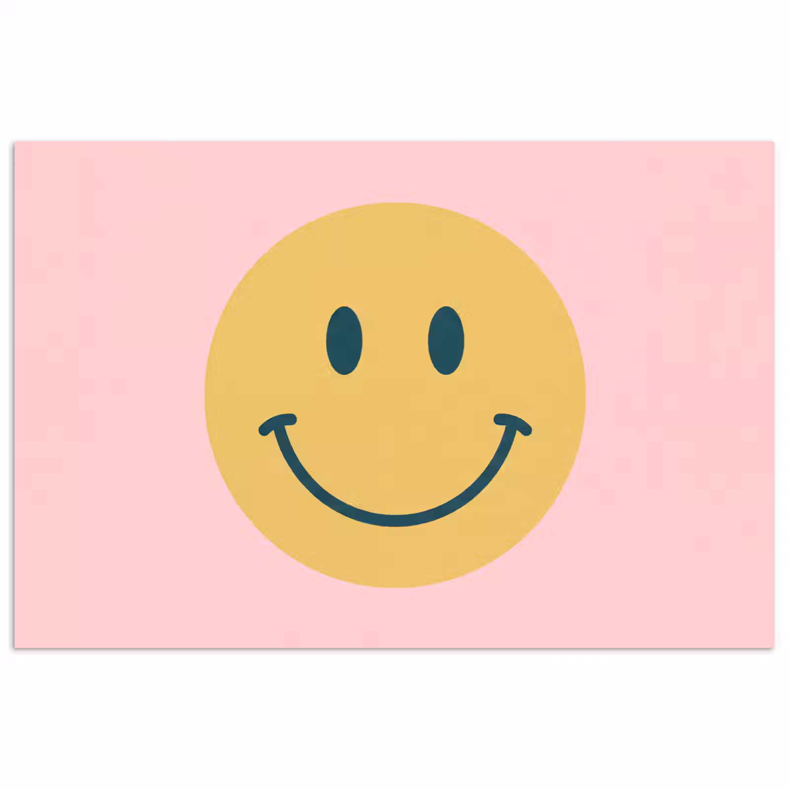 Poster - Smiley - Geel - Roze - Symbool - Minimalistisch — 1