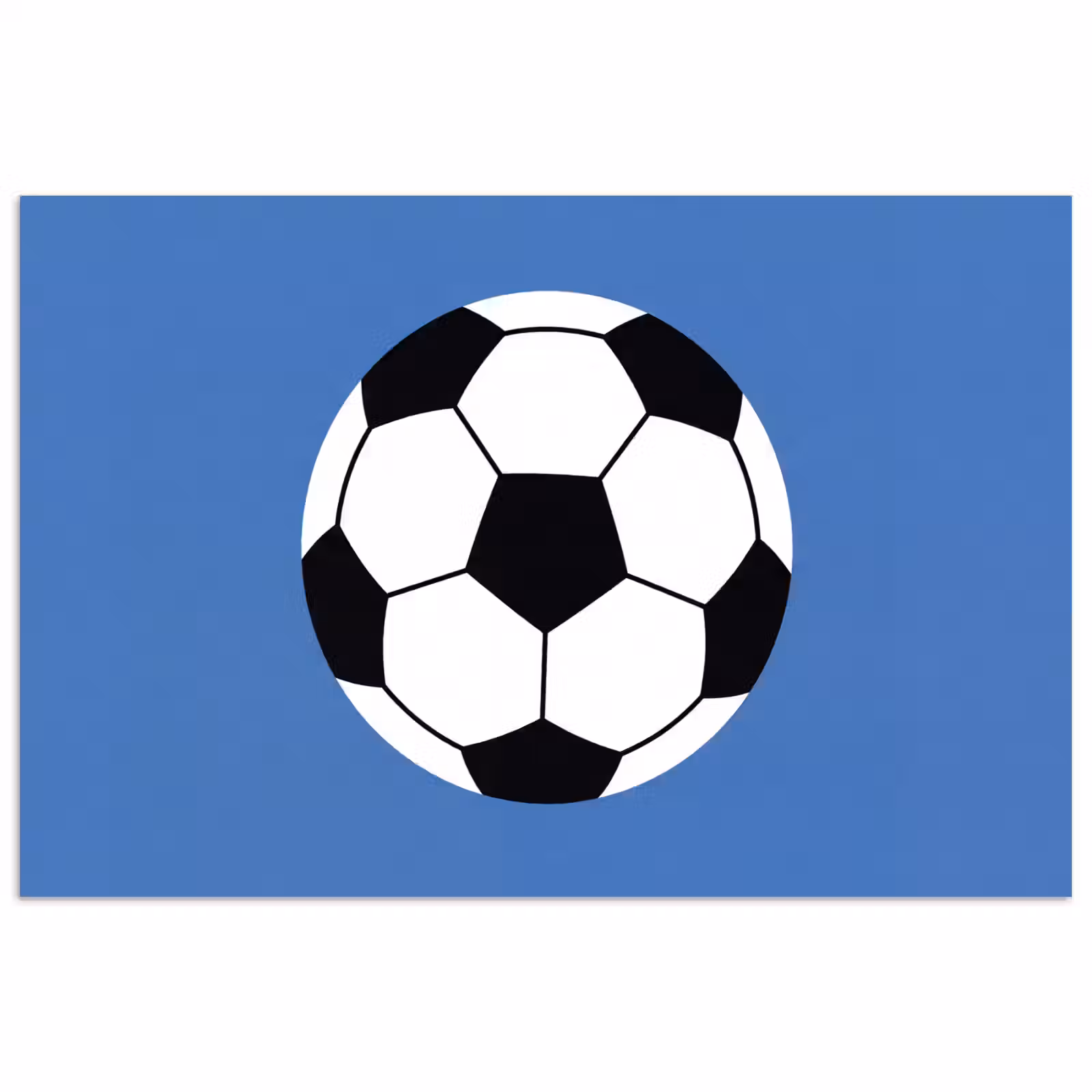 Poster - Voetbal - Zwart-wit - Sport - Illustratie - Blauw — 1