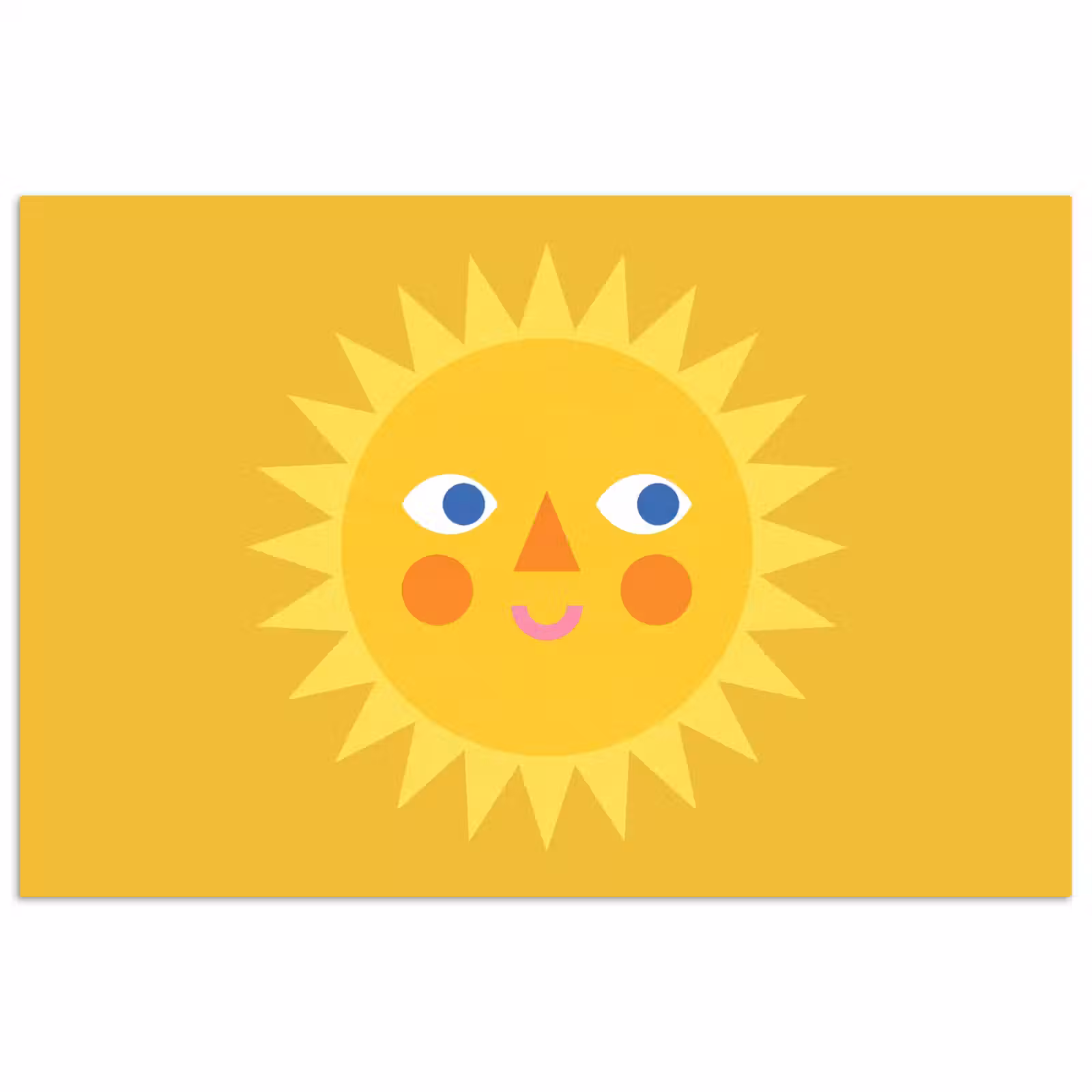 Poster - Zon - Gezicht - Zomer - Illustratie - Geel — 1