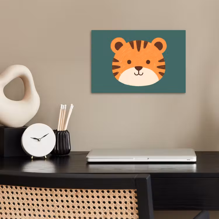 Poster - Dieren - Kop - Oranje - Illustratie - Modern — 2