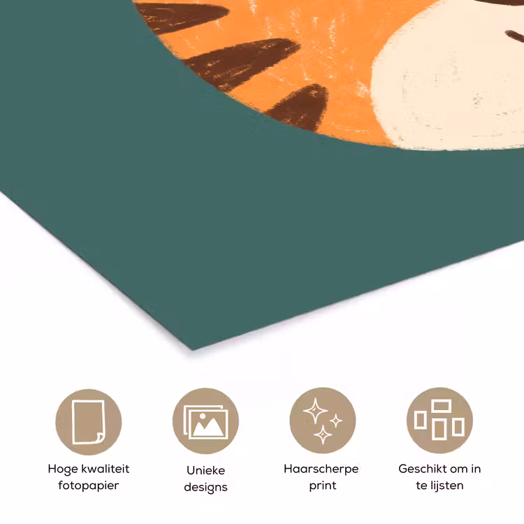 Poster - Dieren - Kop - Oranje - Illustratie - Modern — 5