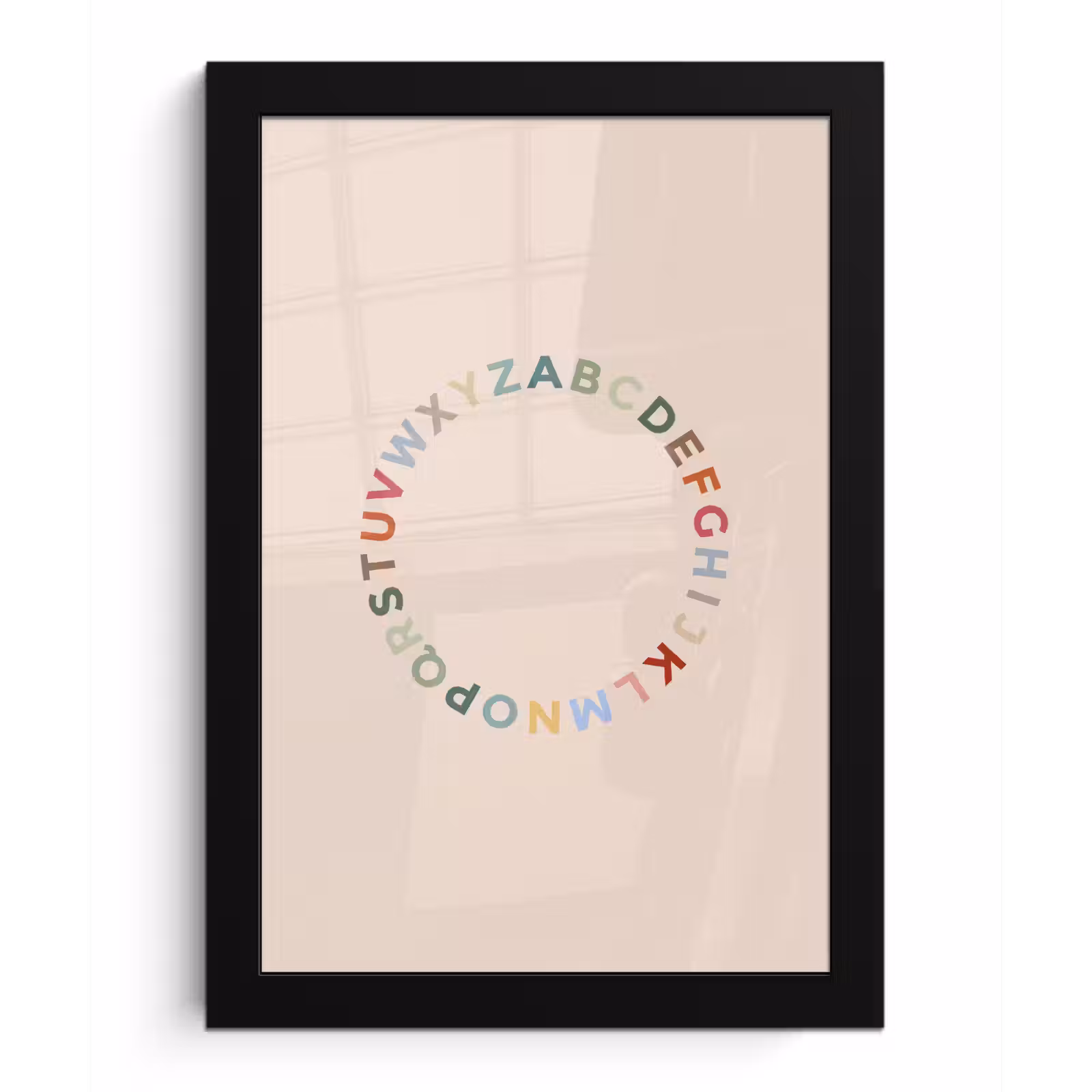 Poster met lijst - Alfabet - Cirkel - Educatie - Speels - Kleurrijk — 1