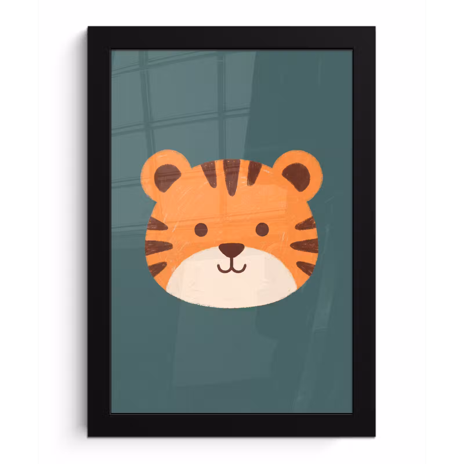 Poster met lijst - Dieren - Kop - Oranje - Illustratie - Modern — 1