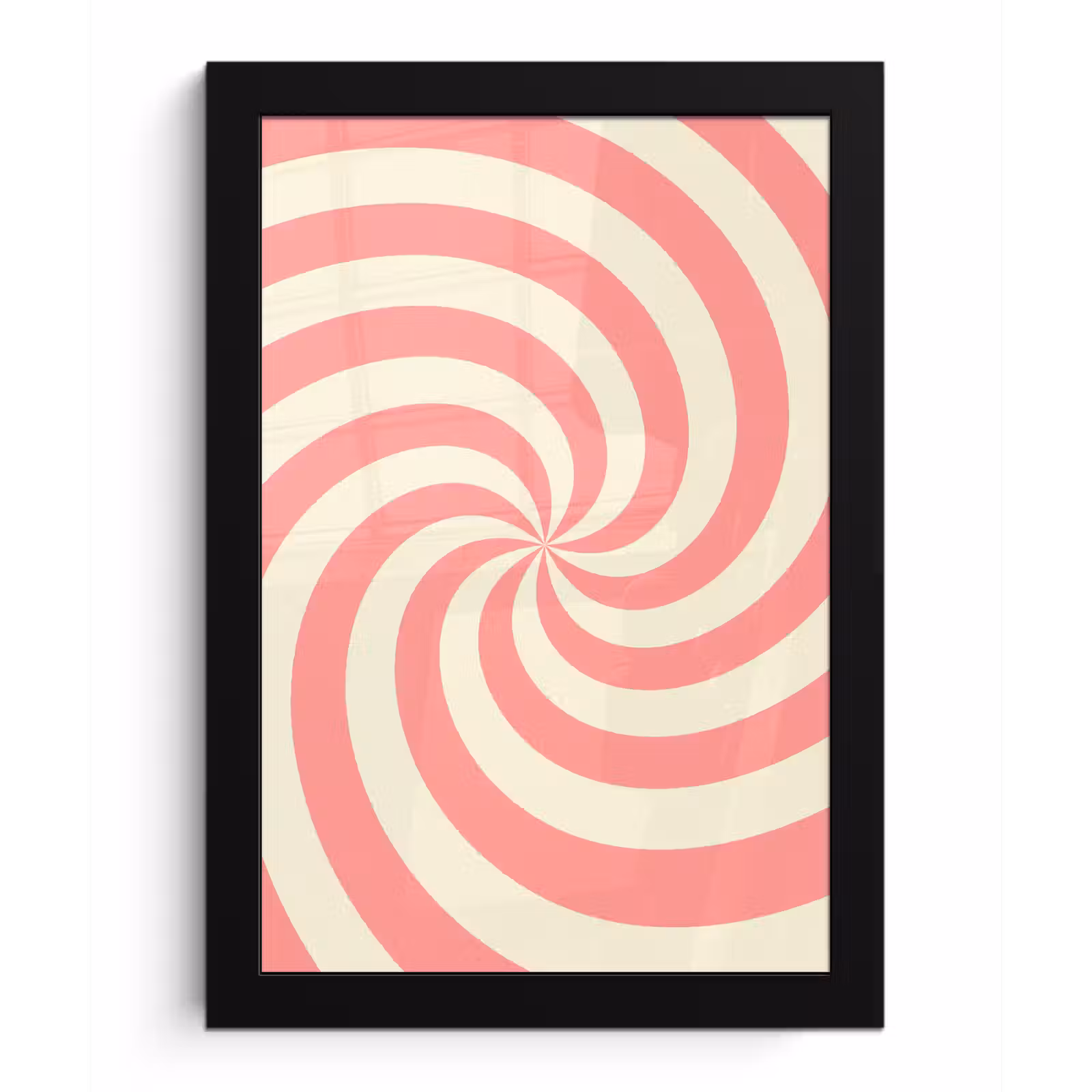 Poster met lijst - Spiraal - Patroon - Abstract - Roze - Beige — 1