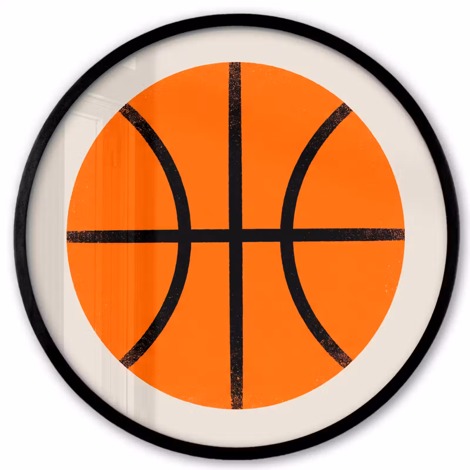 Ronde fotolijst - Basketbal - Bal - Sport - Illustratie - Oranje — 1