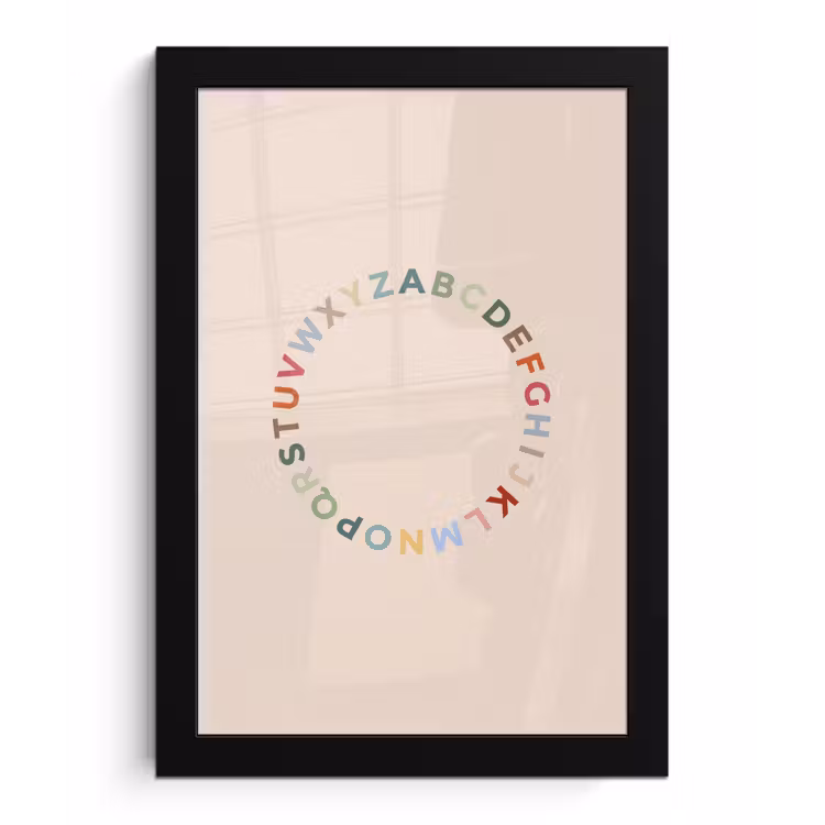 Poster met lijst - Alfabet - Cirkel - Educatie - Speels - Kleurrijk — 1