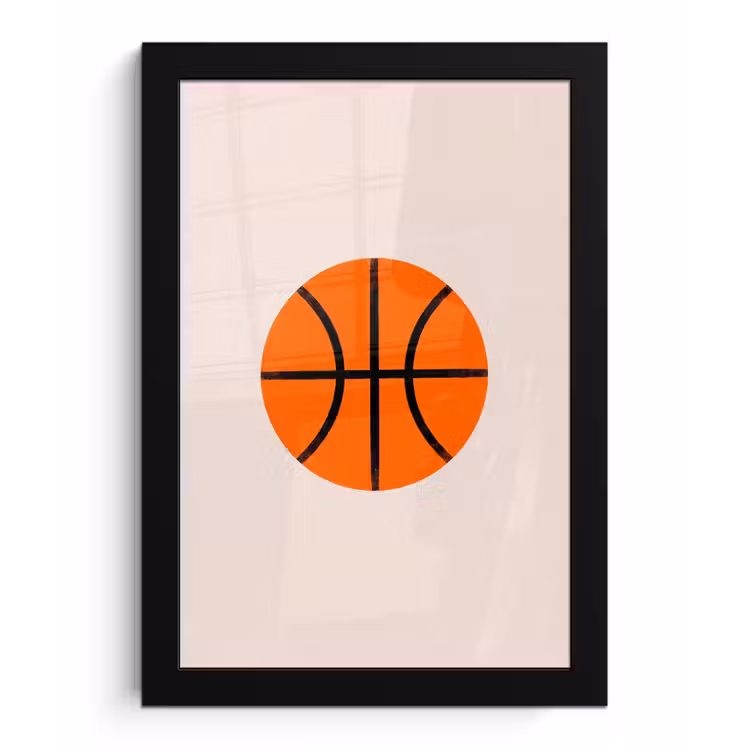 Poster met lijst - Basketbal - Bal - Sport - Illustratie - Oranje — 1
