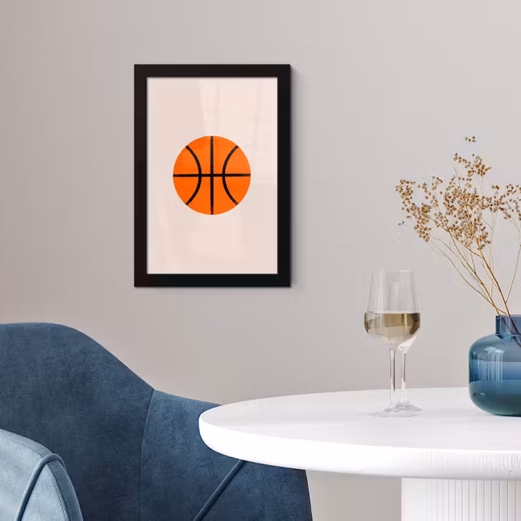 Poster met lijst - Basketbal - Bal - Sport - Illustratie - Oranje — 2