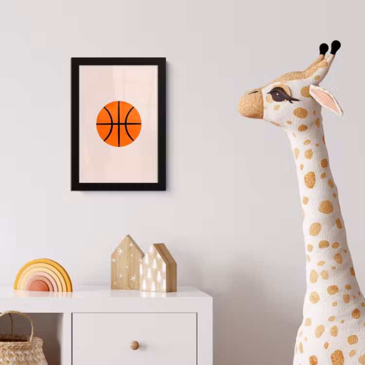 Poster met lijst - Basketbal - Bal - Sport - Illustratie - Oranje — 5