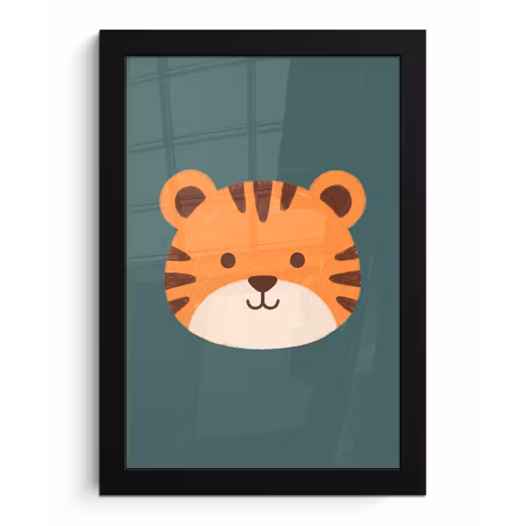 Poster met lijst - Dieren - Kop - Oranje - Illustratie - Modern — 1