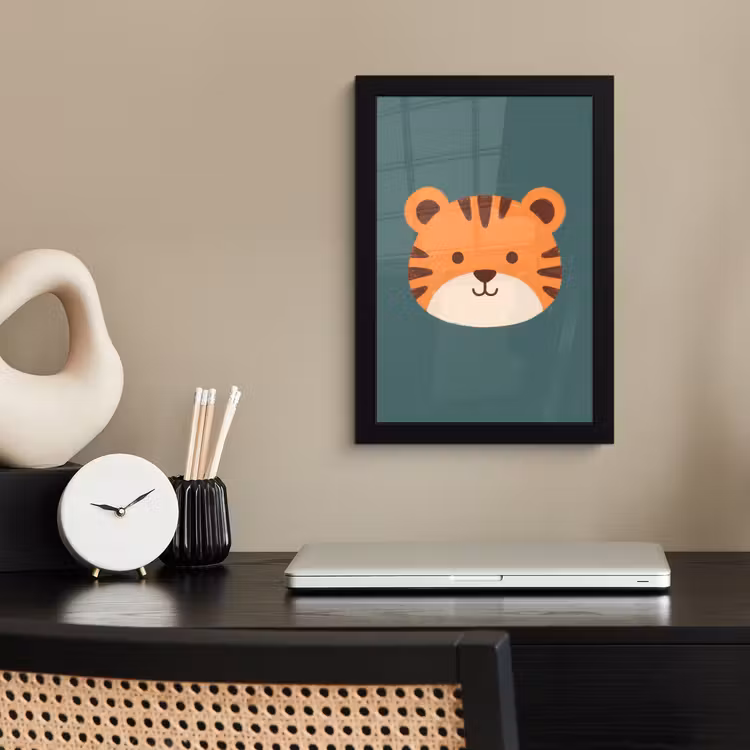 Poster met lijst - Dieren - Kop - Oranje - Illustratie - Modern — 3