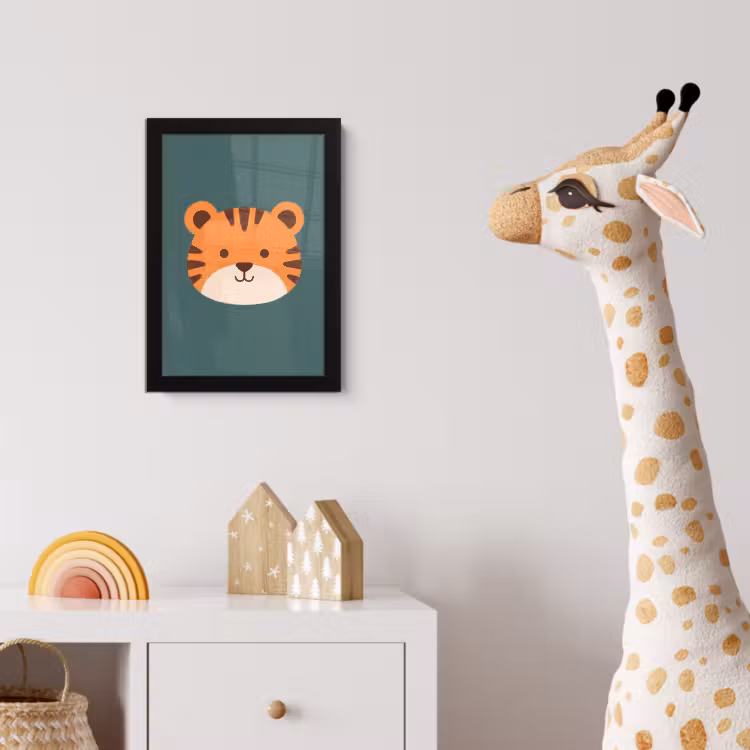 Poster met lijst - Dieren - Kop - Oranje - Illustratie - Modern — 5