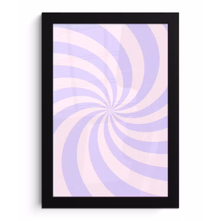 Poster met lijst - Patroon - Spiraal - Abstract - Modern - Paars-Roze — 1