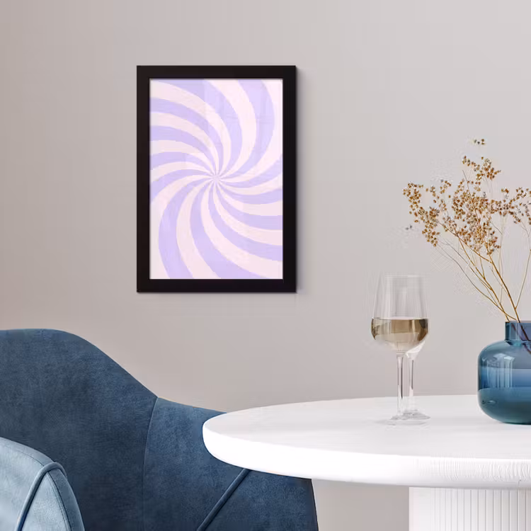 Poster met lijst - Patroon - Spiraal - Abstract - Modern - Paars-Roze — 2
