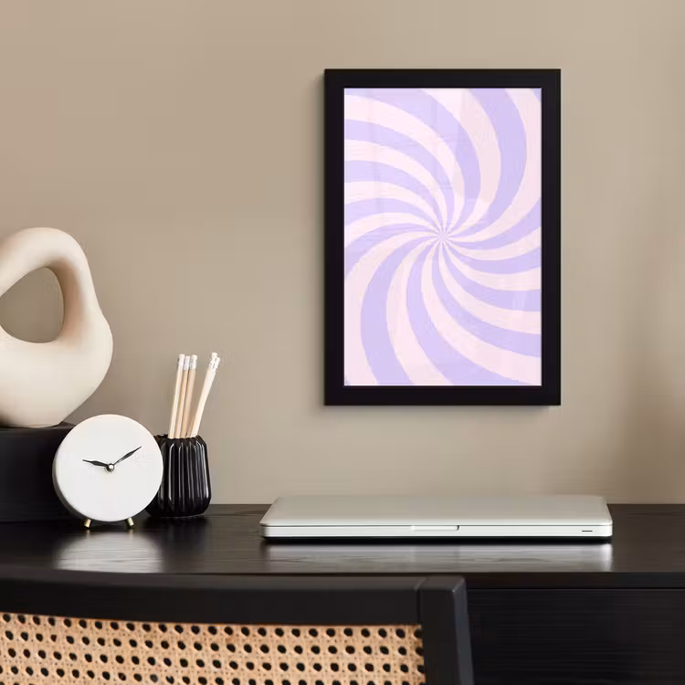 Poster met lijst - Patroon - Spiraal - Abstract - Modern - Paars-Roze — 3