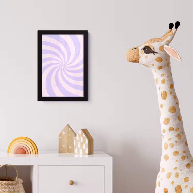 Poster met lijst - Patroon - Spiraal - Abstract - Modern - Paars-Roze — 5
