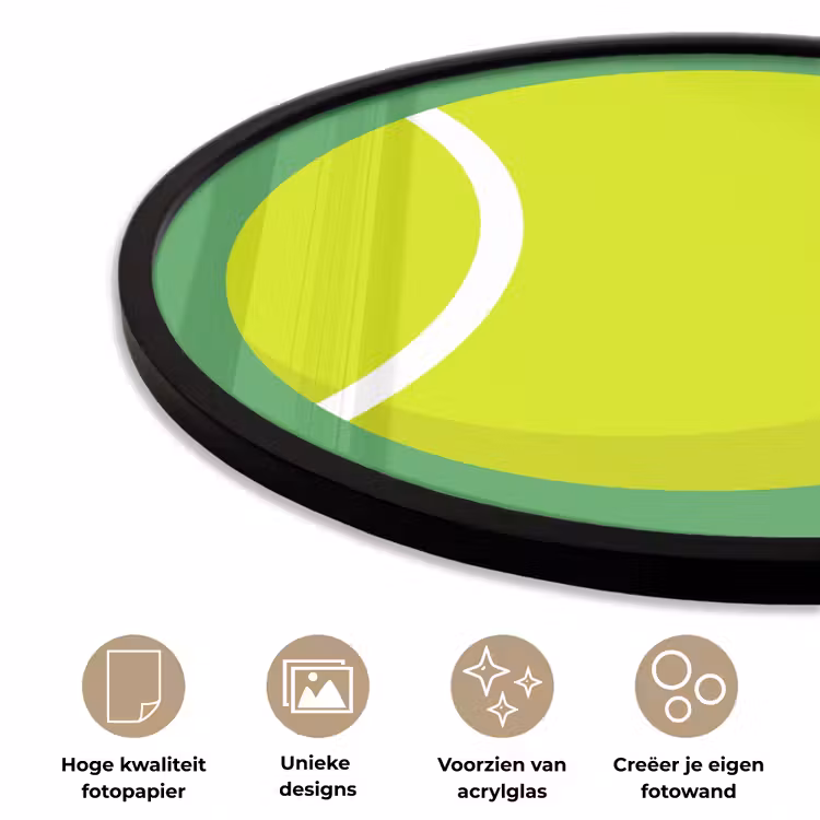 Ronde fotolijst - Bal - Geel - Sport - Groen - Illustratie — 2
