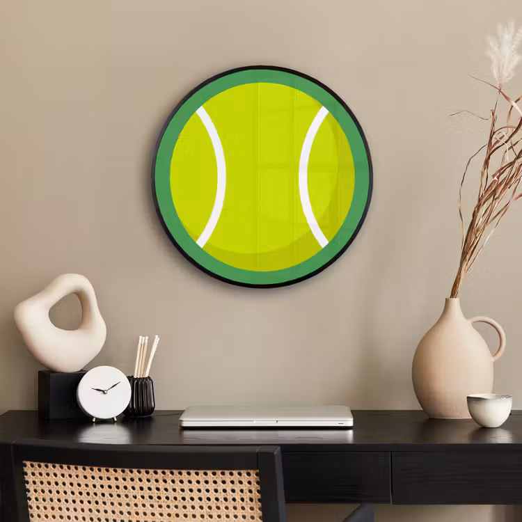 Ronde fotolijst - Bal - Geel - Sport - Groen - Illustratie — 3