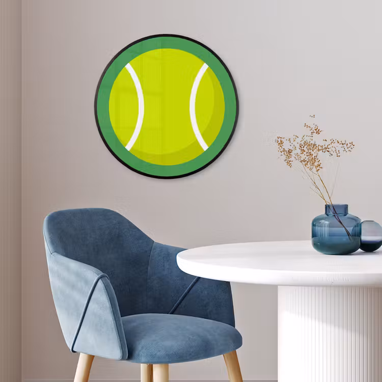 Ronde fotolijst - Bal - Geel - Sport - Groen - Illustratie — 4