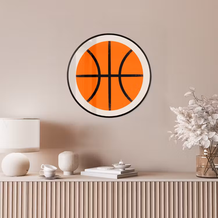 Ronde fotolijst - Basketbal - Bal - Sport - Illustratie - Oranje — 5