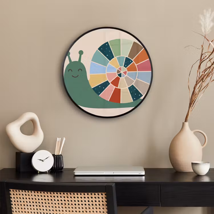 Ronde fotolijst - Dieren - Slak - Kleurrijk - Illustratie — 3