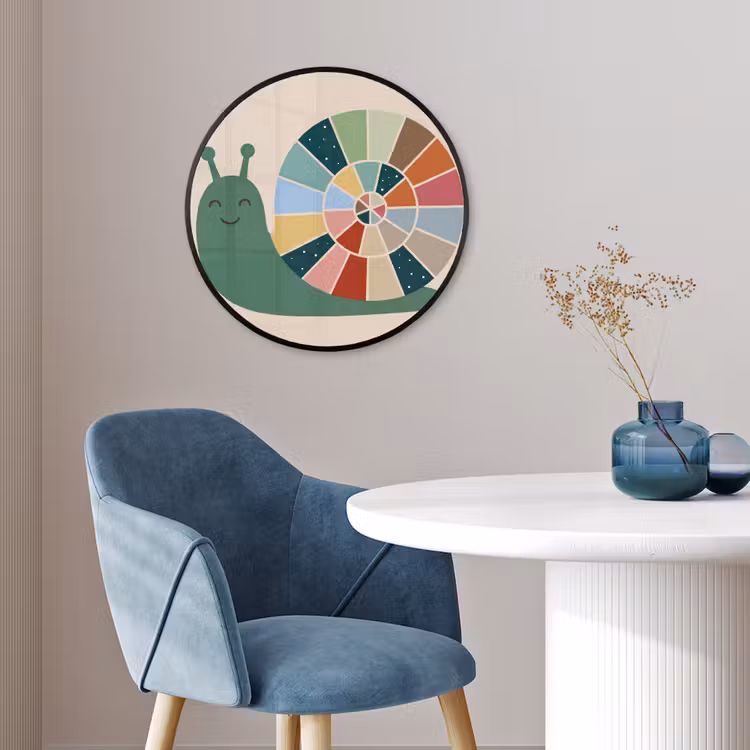 Ronde fotolijst - Dieren - Slak - Kleurrijk - Illustratie — 4