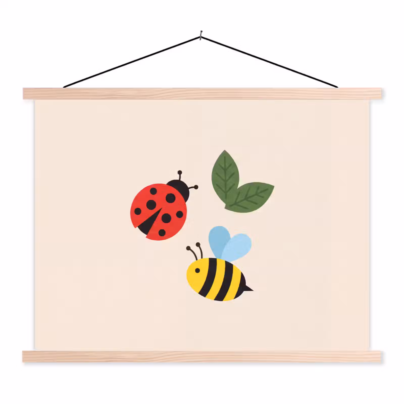 Schoolplaat - Insect - Blad - Natuur - Speels - Illustratie — 1