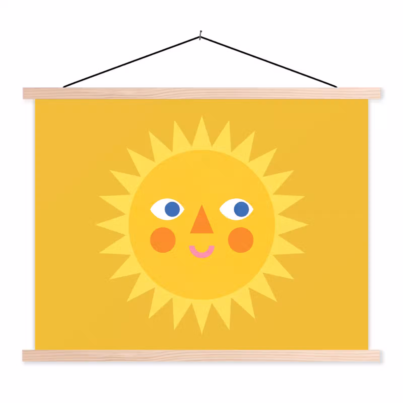 Schoolplaat - Zon - Gezicht - Zomer - Illustratie - Geel — 1