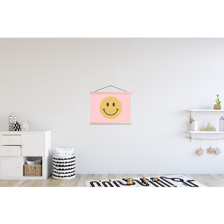 Schoolplaat - Smiley - Geel - Roze - Symbool - Minimalistisch — 3