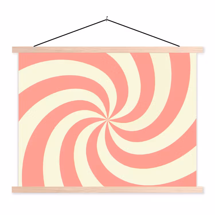 Schoolplaat - Spiraal - Patroon - Abstract - Roze - Beige — 1