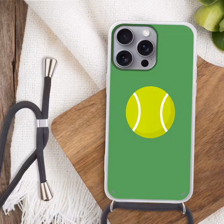 Telefoonhoesje met koord - Bal - Geel - Sport - Groen - Illustratie — 3