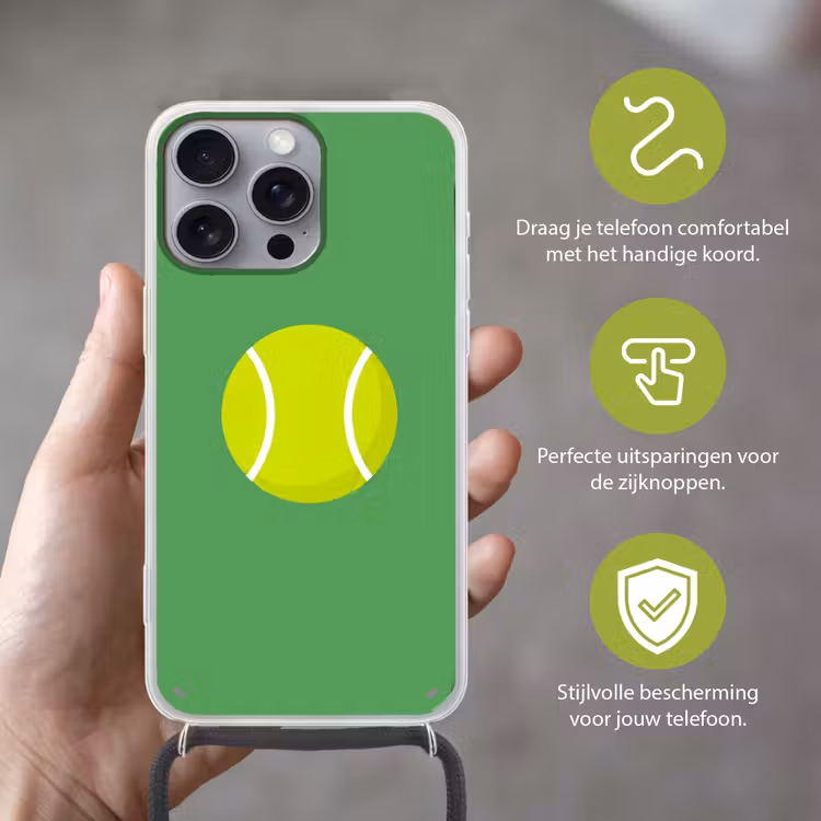 Telefoonhoesje met koord - Bal - Geel - Sport - Groen - Illustratie — 4