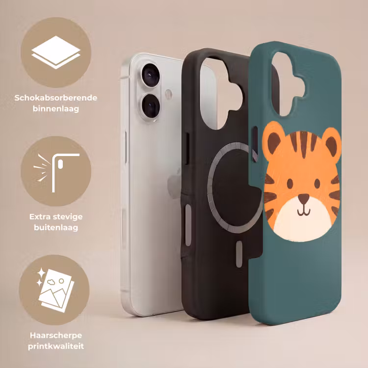 Telefoonhoesje Toughcase - Dieren - Kop - Oranje - Illustratie - Modern — 3