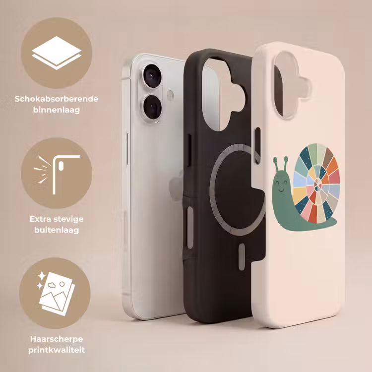 Telefoonhoesje Toughcase - Dieren - Slak - Kleurrijk - Illustratie — 3