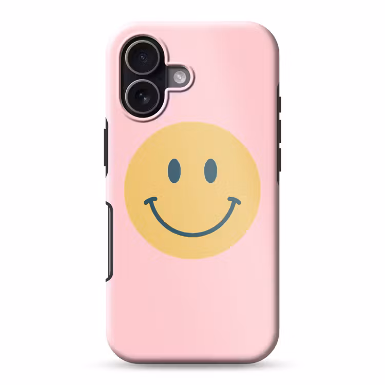Telefoonhoesje Toughcase - Smiley - Geel - Roze - Symbool - Minimalistisch — 1