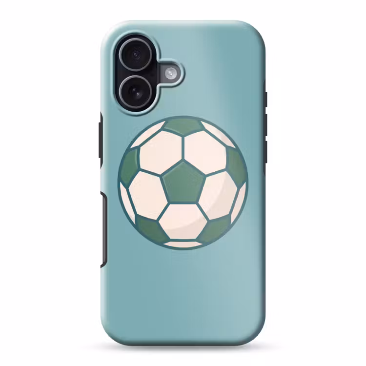 Telefoonhoesje Toughcase - Voetbal - Geometrisch - Sport - Illustratie - Blauwgroen — 1