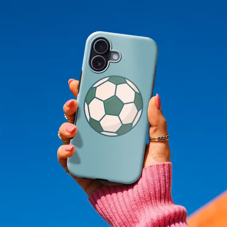 Telefoonhoesje Toughcase - Voetbal - Geometrisch - Sport - Illustratie - Blauwgroen — 2