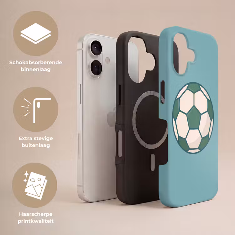 Telefoonhoesje Toughcase - Voetbal - Geometrisch - Sport - Illustratie - Blauwgroen — 3