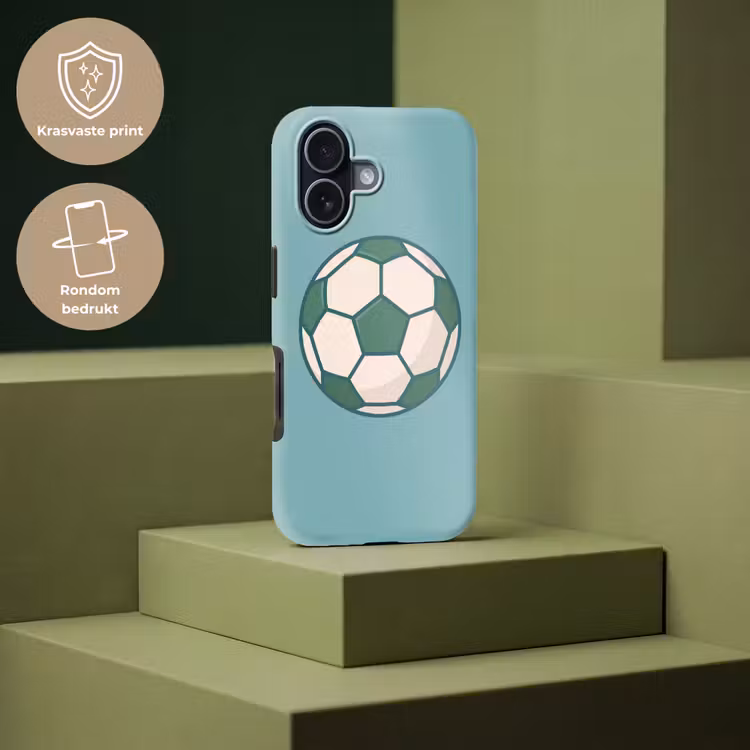 Telefoonhoesje Toughcase - Voetbal - Geometrisch - Sport - Illustratie - Blauwgroen — 7