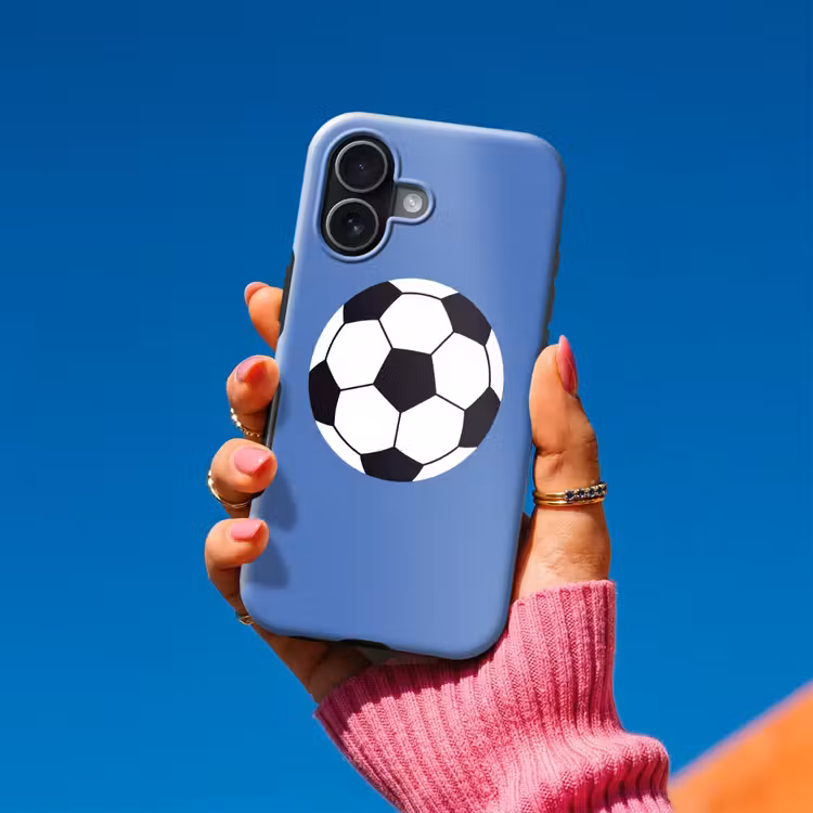 Telefoonhoesje Toughcase - Voetbal - Zwart-wit - Sport - Illustratie - Blauw — 2