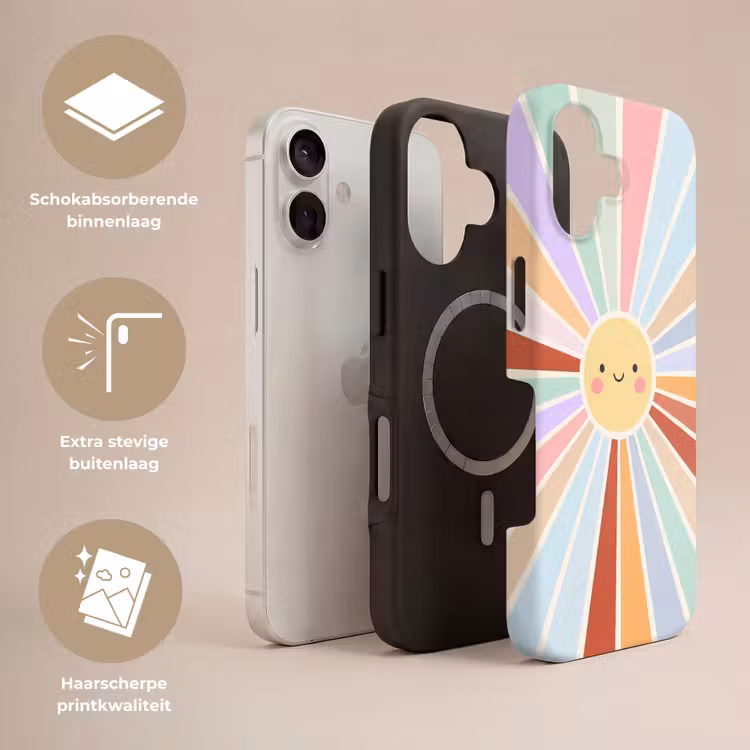 Telefoonhoesje Toughcase - Zon - Stralen - Vrolijk - Kleurrijk - Abstract — 3
