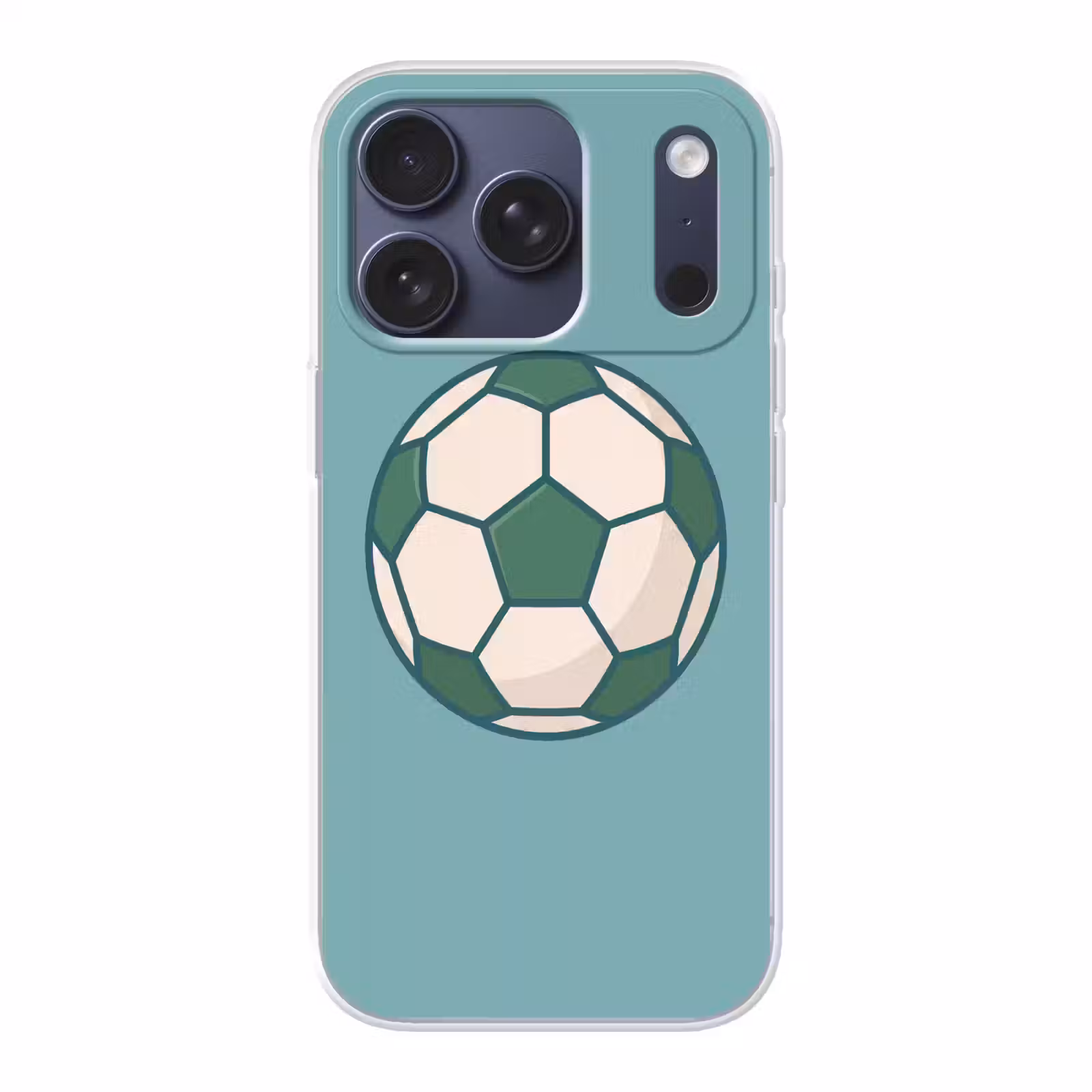 Telefoonhoesje - Voetbal - Geometrisch - Sport - Illustratie - Blauwgroen — 1
