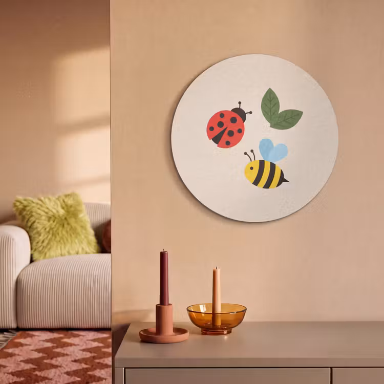 Akoestisch schilderij rond - Insect - Blad - Natuur - Speels - Illustratie — 3