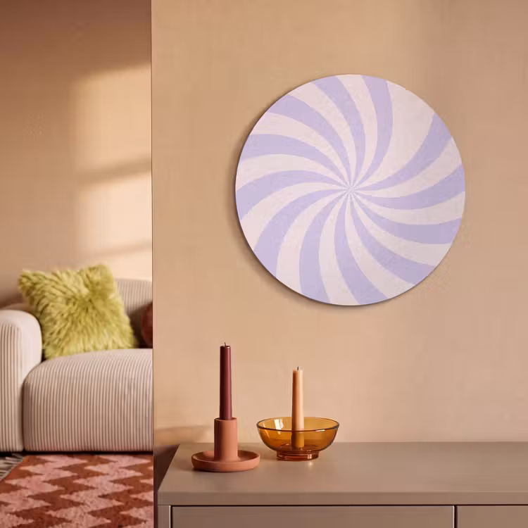 Akoestisch schilderij rond - Patroon - Spiraal - Abstract - Modern - Paars-Roze — 3